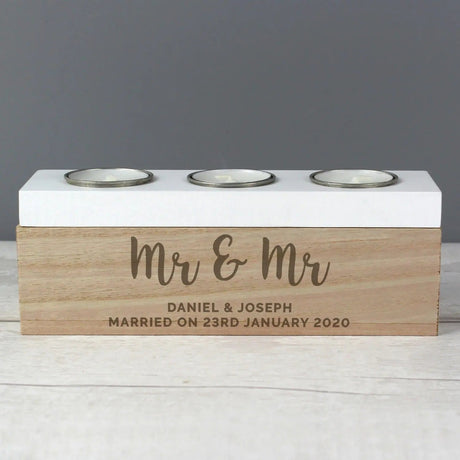 Personalised Triple Tea Light Keepsake Box: 4 - Candle Holders By Gift Moments