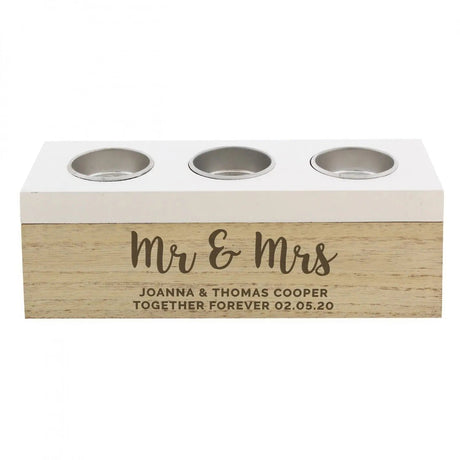 Personalised Triple Tea Light Keepsake Box: 5 - Candle Holders By Gift Moments