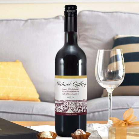 Personalised Vineyard Red Wine Gift: 1 - Wine By Gift Moments