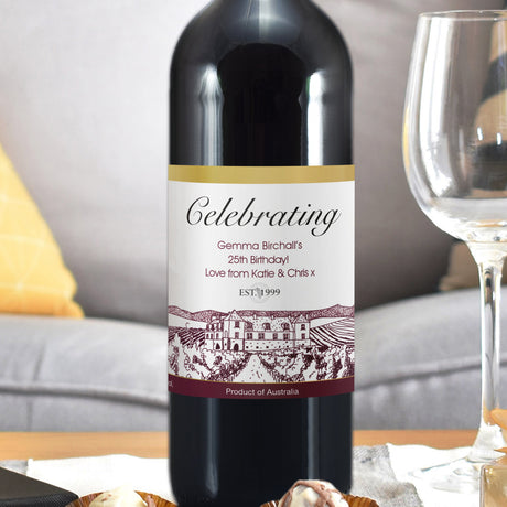 Personalised Vineyard Red Wine Gift: 2 - Wine By Gift Moments