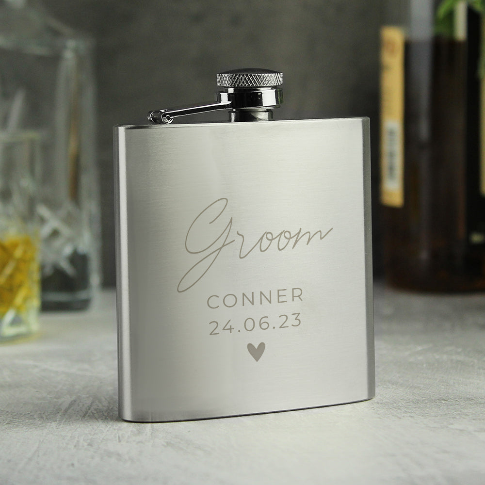 Personalised Wedding Party Hip Flask: 3 - Hip Flasks By Gift Moments