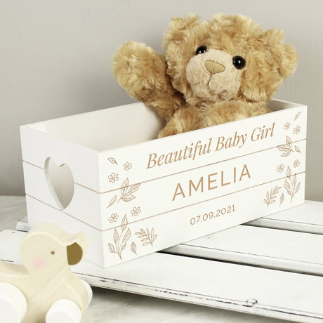 Personalised White Wooden Storage Crate: 2 - Storage By Gift Moments