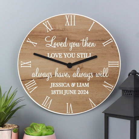 Personalised Wood Effect Silent Clock: 4 - Clocks By Gift Moments