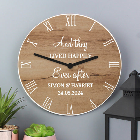 Personalised Wood Effect Silent Clock: 2 - Clocks By Gift Moments