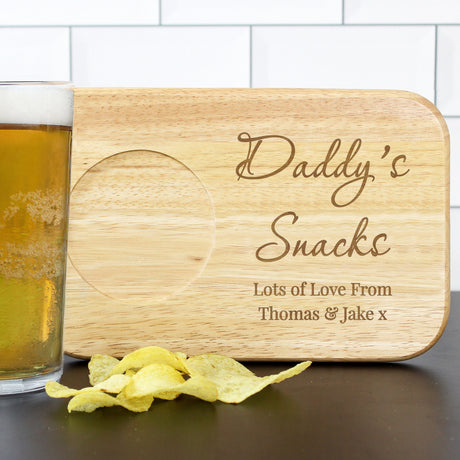 Personalised Wooden Coaster Tray with Free Text: 2 - Coasters By Gift Moments