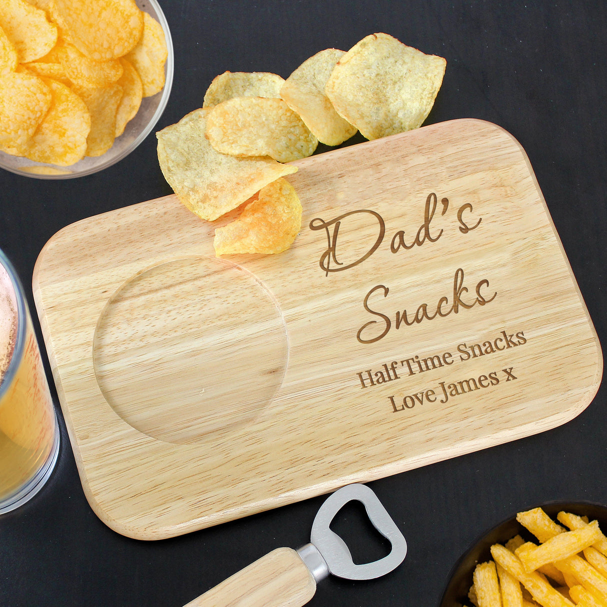 Personalised Wooden Coaster Tray with Free Text: 5 - Coasters By Gift Moments