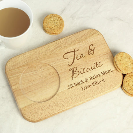 Personalised Wooden Coaster Tray with Free Text: 4 - Coasters By Gift Moments