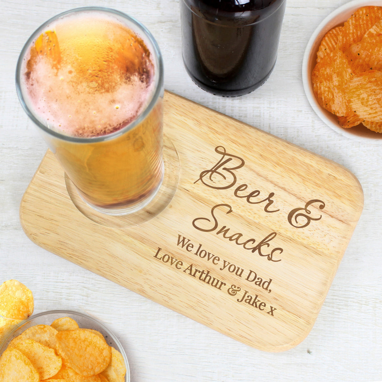 Personalised Wooden Coaster Tray with Free Text: 1 - Coasters By Gift Moments