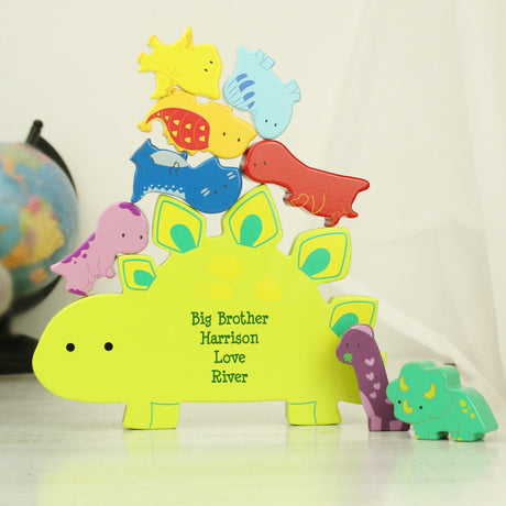 Personalised Wooden Dinosaur Stacker Toy: 1 - Toys By Gift Moments