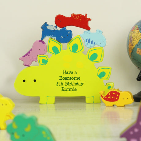 Personalised Wooden Dinosaur Stacker Toy: 8 - Toys By Gift Moments