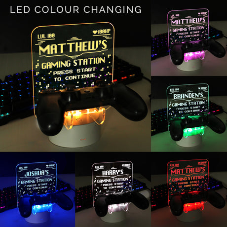 Personalised LED Gaming Controller Holder: 4 - Gaming By Gift Moments