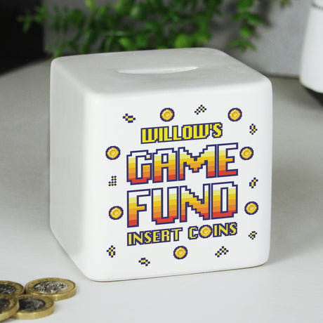 Personalised Gaming Fund Ceramic Money Box: 4 - Money Boxes By Gift Moments