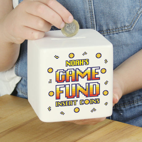 Personalised Gaming Fund Ceramic Money Box: 3 - Money Boxes By Gift Moments