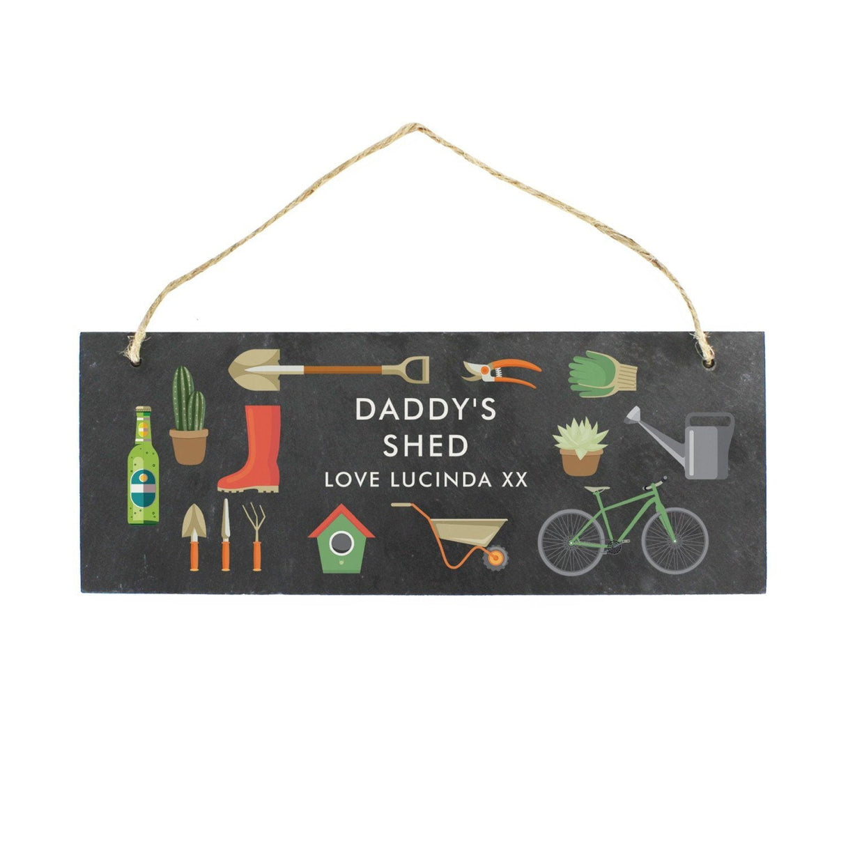 Personalised Hanging Slate Garden Plaque: 5 - Signs & Plaques By Gift Moments