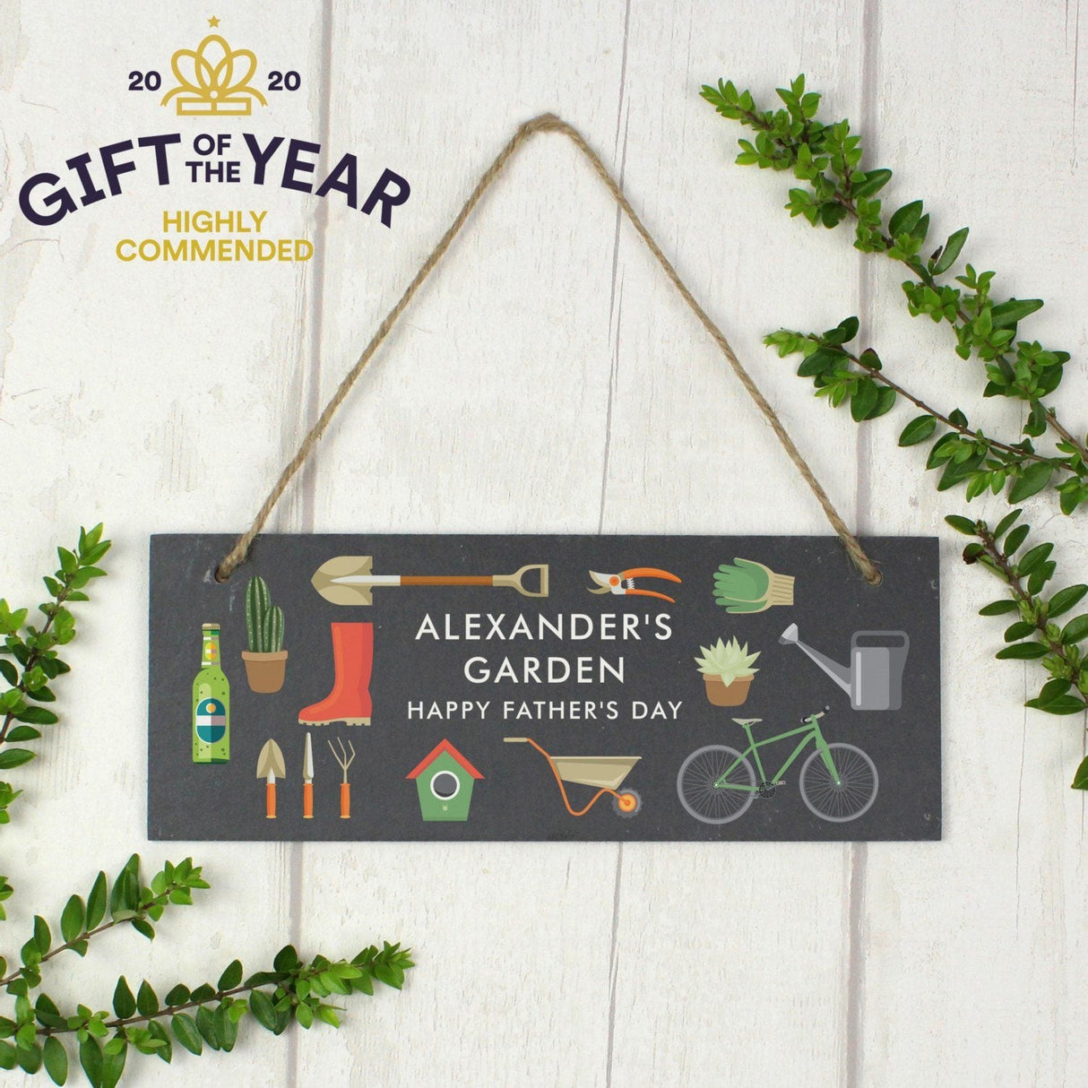 Personalised Hanging Slate Garden Plaque: 2 - Signs & Plaques By Gift Moments