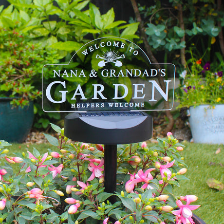 Personalised Garden Sign Outdoor Solar Light: 1 - Solar Lights By Gift Moments