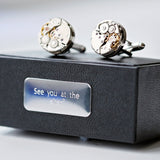 Personalised Gear Movement Cufflinks with Engraved Box: 1 - Cufflinks & Tie Slides By Gift Moments