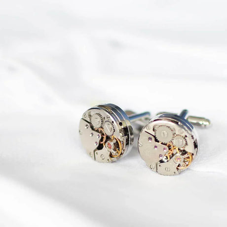 Personalised Gear Movement Cufflinks with Engraved Box: 5 - Cufflinks & Tie Slides By Gift Moments