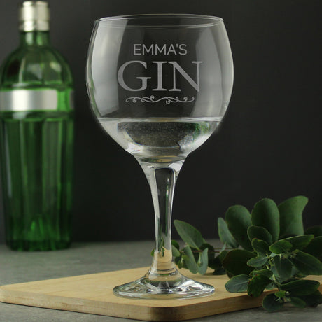 Personalised Gin Balloon Glass Gift: 2 - Cocktail Glasses By Gift Moments