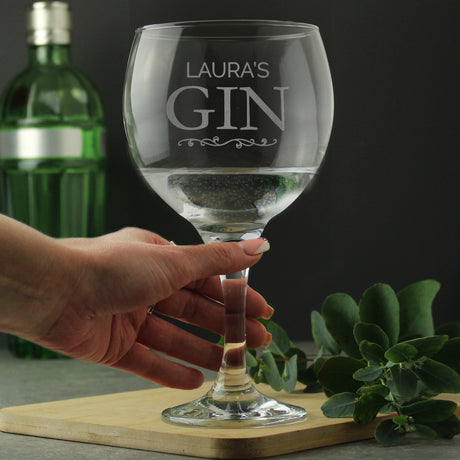 Personalised Gin Balloon Glass Gift: 1 - Cocktail Glasses By Gift Moments