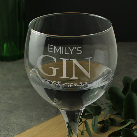 Personalised Gin Balloon Glass Gift: 3 - Cocktail Glasses By Gift Moments