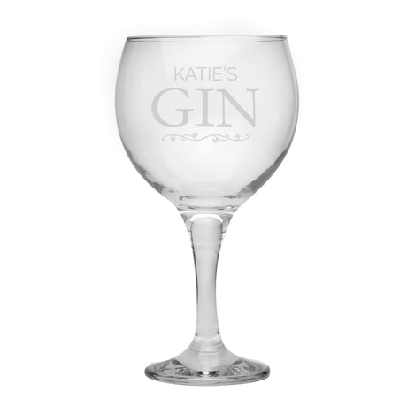 Personalised Gin Balloon Glass Gift: 5 - Cocktail Glasses By Gift Moments