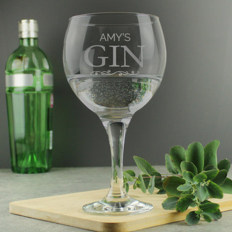 Personalised Gin Balloon Glass Gift: 6 - Cocktail Glasses By Gift Moments