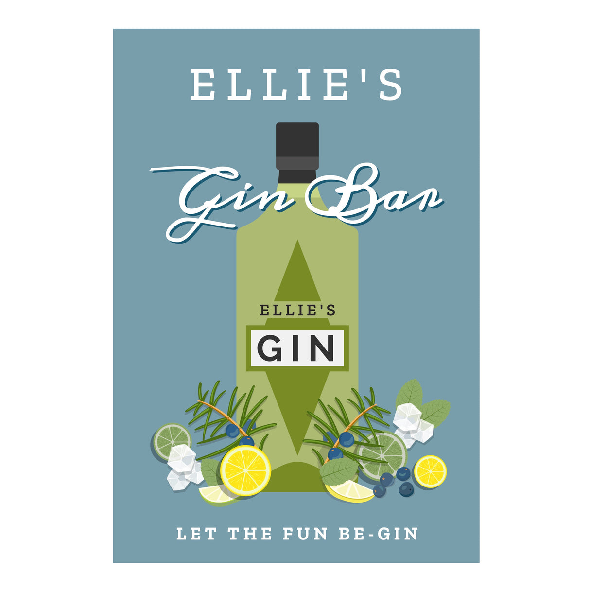 Personalised Gin Bar Metal Sign: 4 - Signs & Plaques By Gift Moments