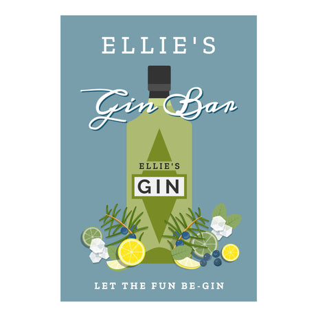 Personalised Gin Bar Metal Sign: 4 - Signs & Plaques By Gift Moments