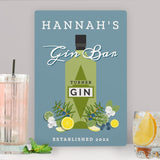 Personalised Gin Bar Metal Sign: 2 - Signs & Plaques By Gift Moments