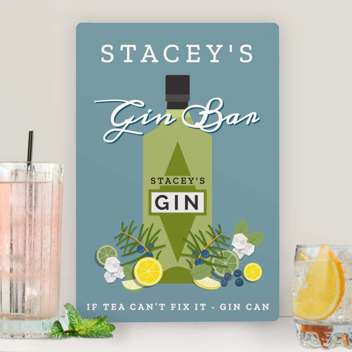 Personalised Gin Bar Metal Sign: 3 - Signs & Plaques By Gift Moments