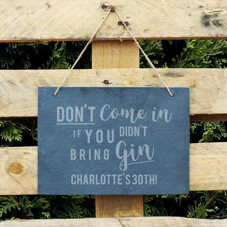 Personalised Gin Slate Sign: 2 - Signs & Plaques By Gift Moments