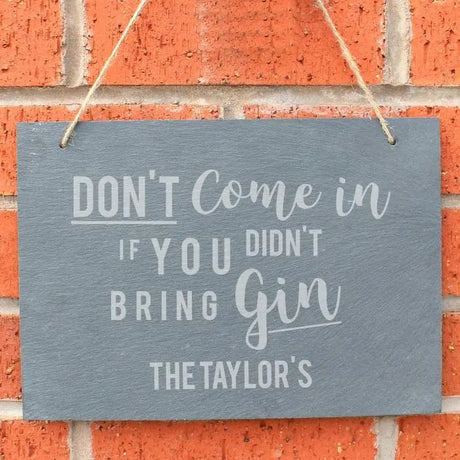 Personalised Gin Slate Sign: 1 - Signs & Plaques By Gift Moments