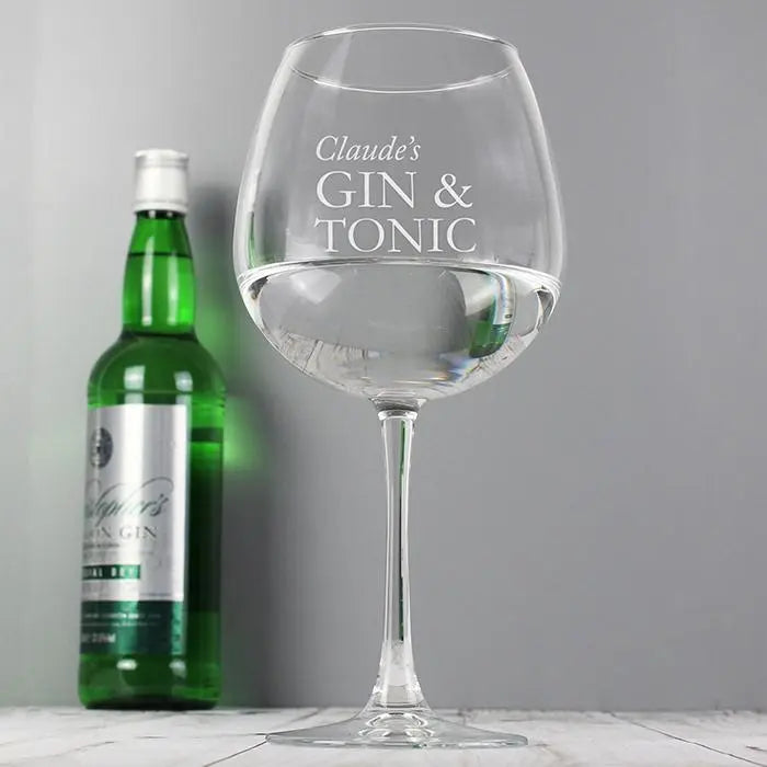 Personalised Gin & Tonic Balloon Glass: 1 - Cocktail Glasses By Gift Moments