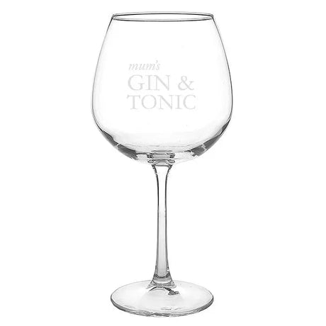 Personalised Gin & Tonic Balloon Glass: 4 - Cocktail Glasses By Gift Moments