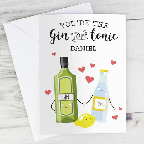 Personalised Gin to My Tonic Card: 5 - Greeting Cards By Gift Moments