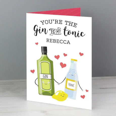 Personalised Gin to My Tonic Card: 1 - Greeting Cards By Gift Moments