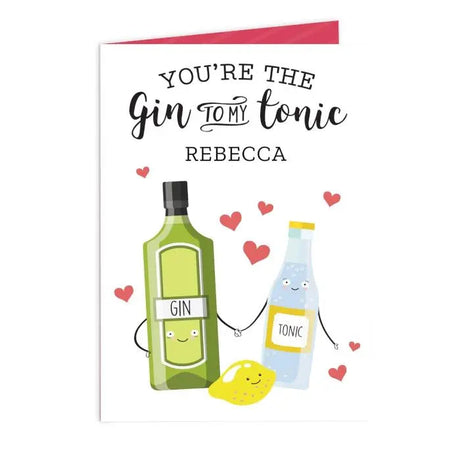 Personalised Gin to My Tonic Card: 3 - Greeting Cards By Gift Moments