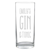 Personalised Gin & Tonic Hi Ball Glass: 2 - Highball Glasses By Gift Moments