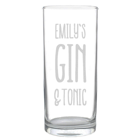 Personalised Gin & Tonic Hi Ball Glass: 2 - Highball Glasses By Gift Moments