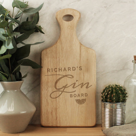 Personalised Hevea Wood Gin Paddle Board: 6 - Chopping Boards By Gift Moments