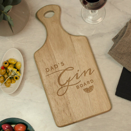 Personalised Hevea Wood Gin Paddle Board: 2 - Chopping Boards By Gift Moments