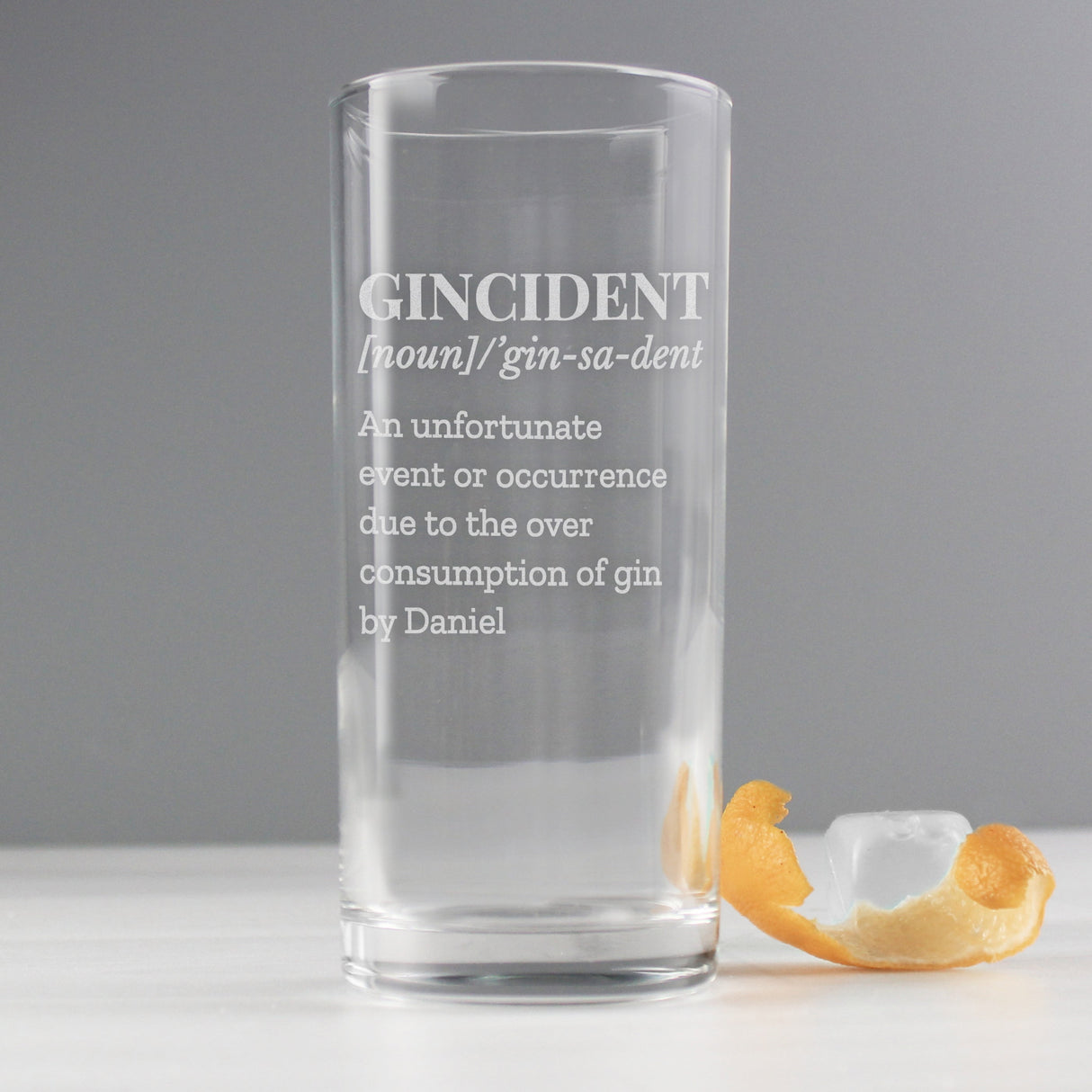 Personalised Gincident Hi Ball Glass Gift: 5 - Highball Glasses By Gift Moments