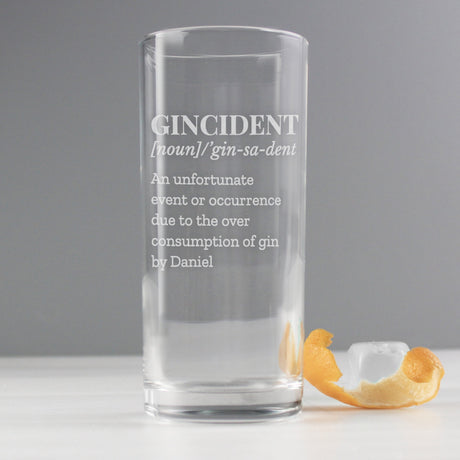 Personalised Gincident Hi Ball Glass Gift: 5 - Highball Glasses By Gift Moments