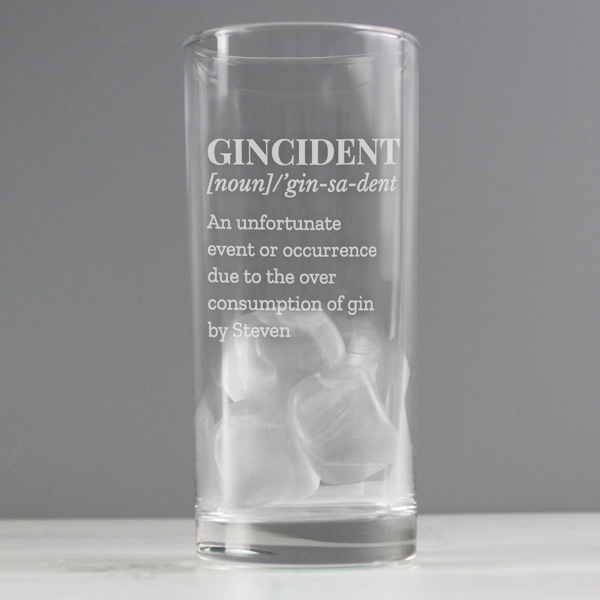 Personalised Gincident Hi Ball Glass Gift: 4 - Highball Glasses By Gift Moments