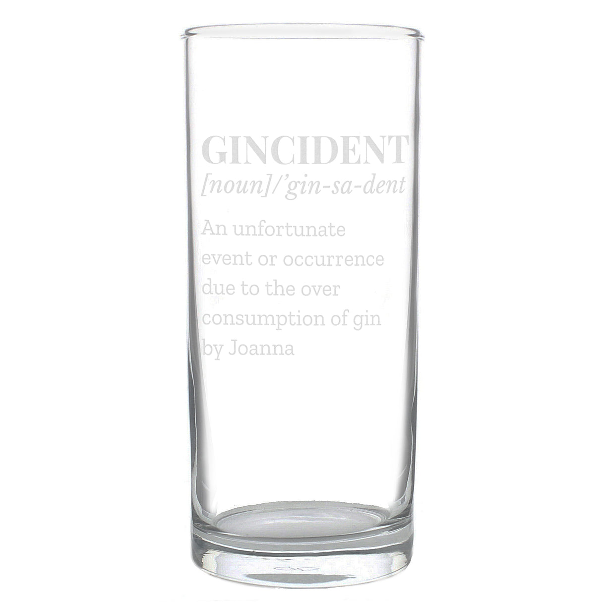 Personalised Gincident Hi Ball Glass Gift: 2 - Highball Glasses By Gift Moments