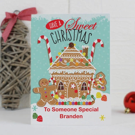 Personalised Christmas Gingerbread House Card: 1 - Greeting Cards By Gift Moments