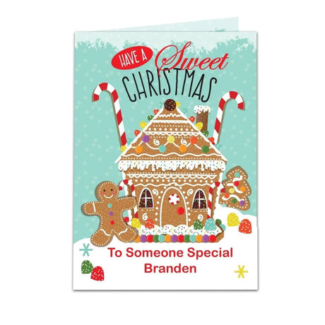 Personalised Christmas Gingerbread House Card: 3 - Greeting Cards By Gift Moments