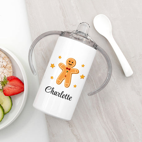 Personalised Gingerbread Sippy Cup for Kids: 3 - Kids Bottles By Gift Moments