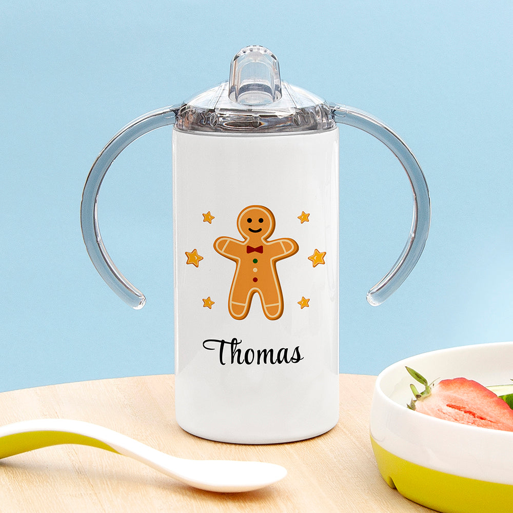 Personalised Gingerbread Sippy Cup for Kids: 1 - Kids Bottles By Gift Moments